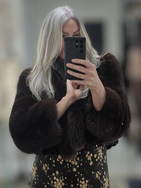 Mahogany Fox Fur Crop Coat